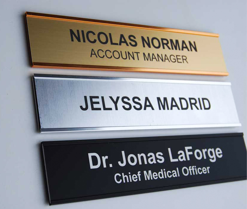 door badges and directional signage